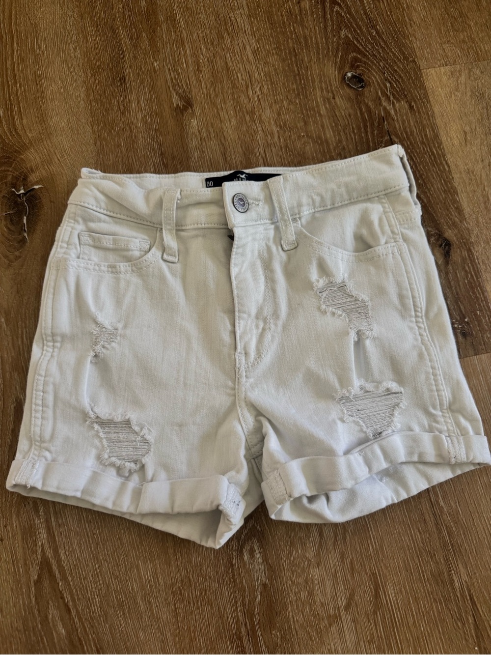 Hollister white high-rise shorts